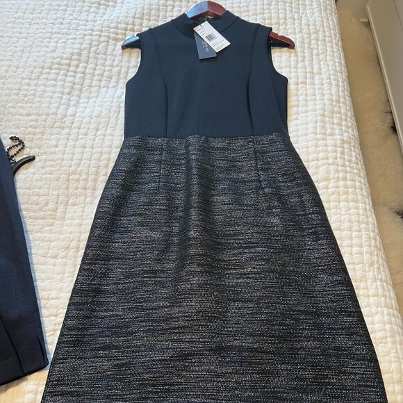 Navy sleeveless stretch Suit Dress, size S - Picture 1 of 2
